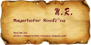 Mayerhofer Roxána névjegykártya